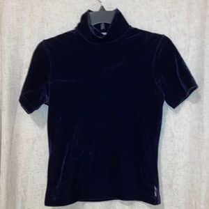 Armani Exchange, szS, velvet, ribbed, turtle-neck, purple